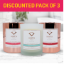 Discounted pack! - Pack of 3 organic candles - Passion, Invigorate and Spiced Aurra Organics 100% Certified Organic Candles - Normal SRP £154.50